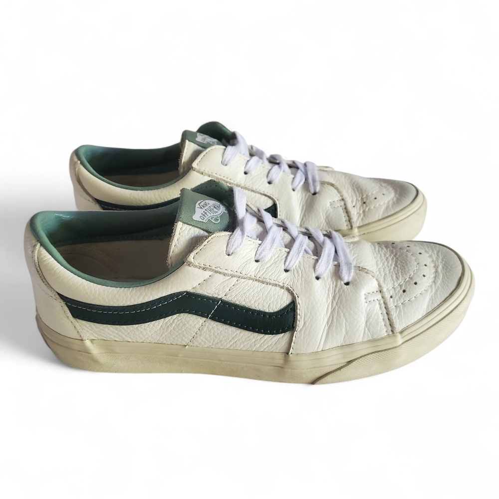 VANS SK8-Low OG Green Gables Premium Leather Streetwear Sneakers M 6.5 /‎ W 8